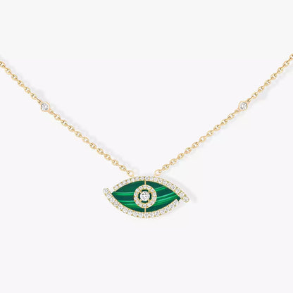 [LUCKY LOVE]Lucky Eye Diamond Necklace in Rose Gold and Turquoise