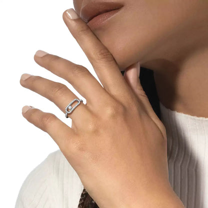 [LUCKY LOVE]Move Uno Diamond Ring in Gold