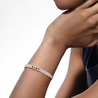 [LUCKY LOVE]Move Noa Full Pavé Diamond Bangle Bracelet