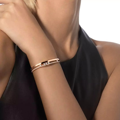 [LUCKY LOVE]Move Romane Diamond Bangle Bracelet