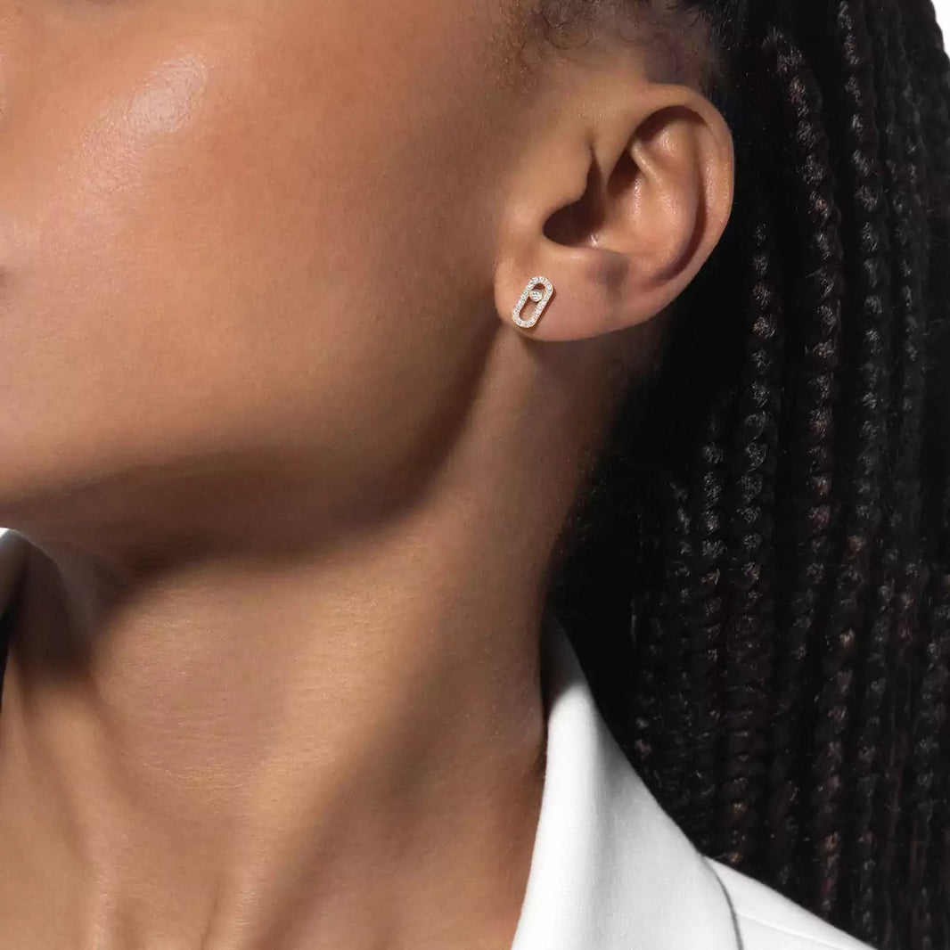 [LUCKY LOVE]Move Uno Diamond Earrings