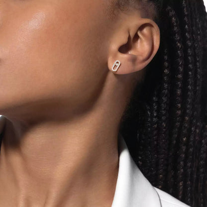 [LUCKY LOVE]Move Uno Diamond Earrings