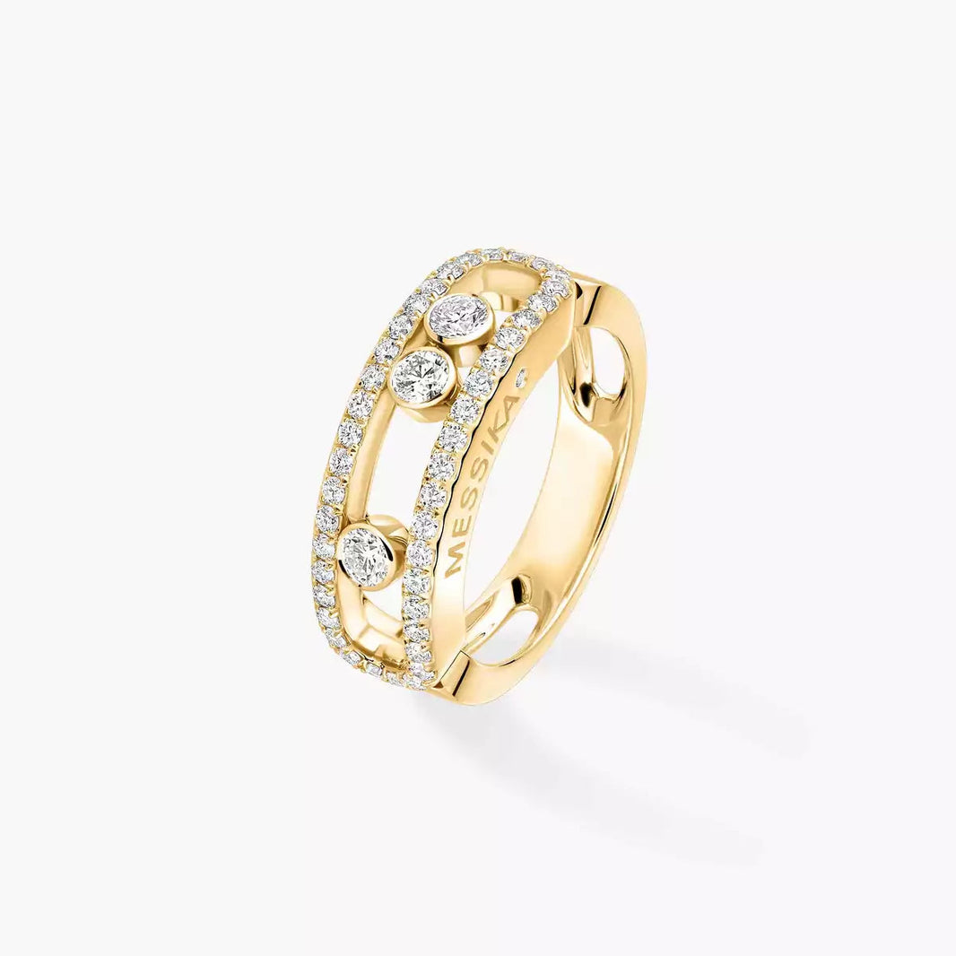 [LUCKY LOVE] Move Gold Diamond Pave_ Ring