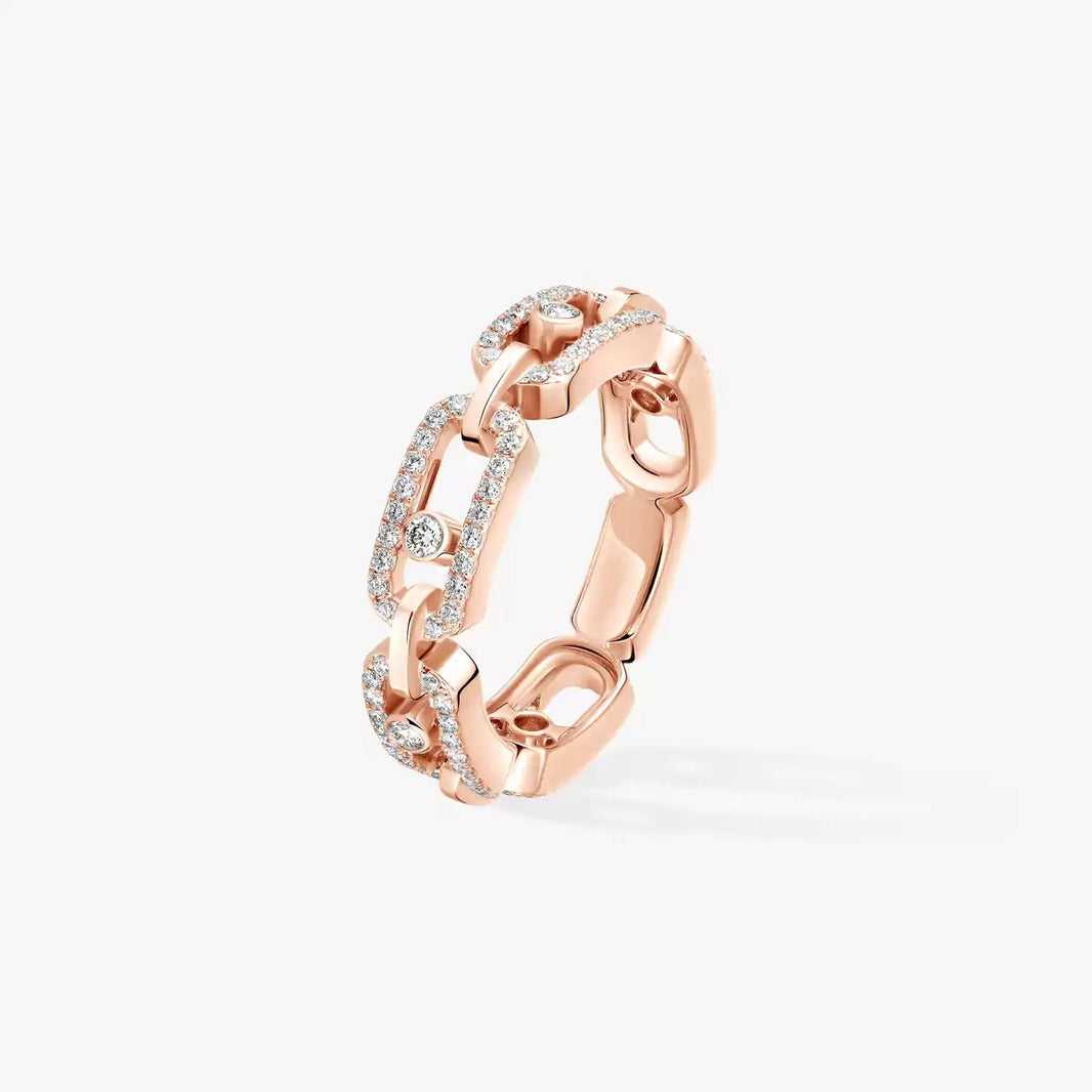 [LUCKY LOVE]Move Link Pave_-Set Diamond Ring in Gold