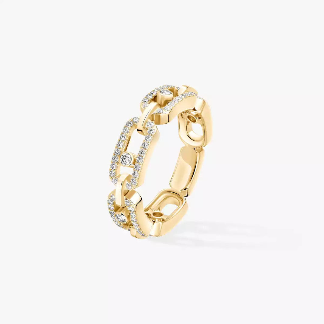 [LUCKY LOVE]Move Link Pave_-Set Diamond Ring in Gold
