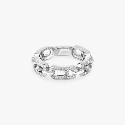 [LUCKY LOVE]Move Link Pave_-Set Diamond Ring in Gold