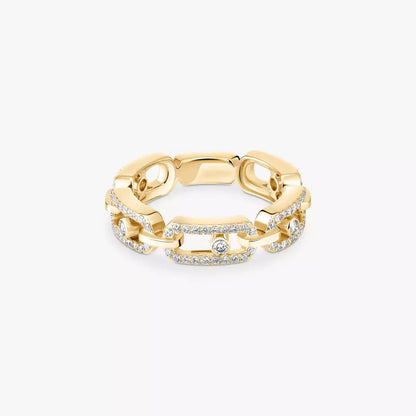 [LUCKY LOVE]Move Link Pave_-Set Diamond Ring in Gold