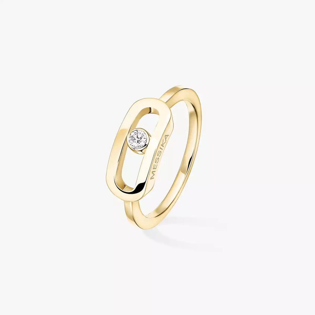 [LUCKY LOVE]Move Uno Diamond Ring in Gold