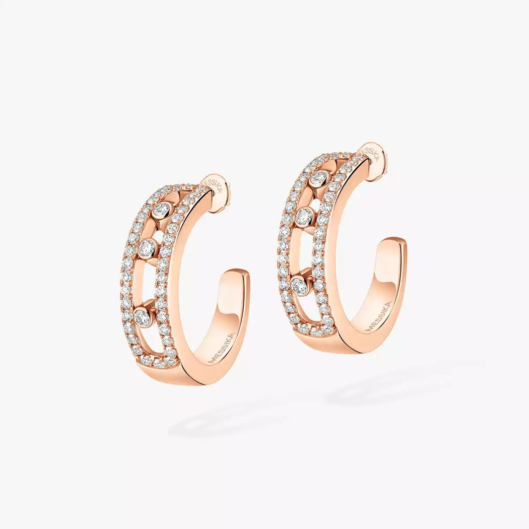 [LUCKY LOVE]Diamond Pave_ Hoop Earrings Move