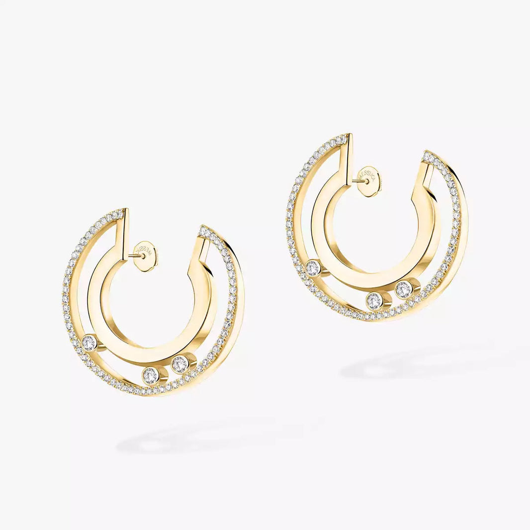 [LUCKY LOVE]Move Romane Small Diamond Hoop Earrings