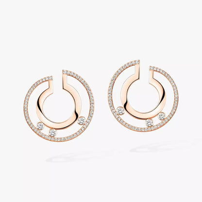 [LUCKY LOVE]Move Romane Small Diamond Hoop Earrings