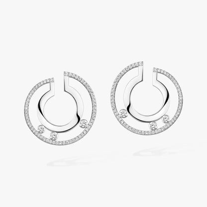 [LUCKY LOVE]Move Romane Small Diamond Hoop Earrings