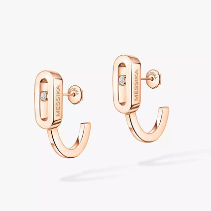 [LUCKY LOVE]Diamond Mini Hoop Earrings Move Classique