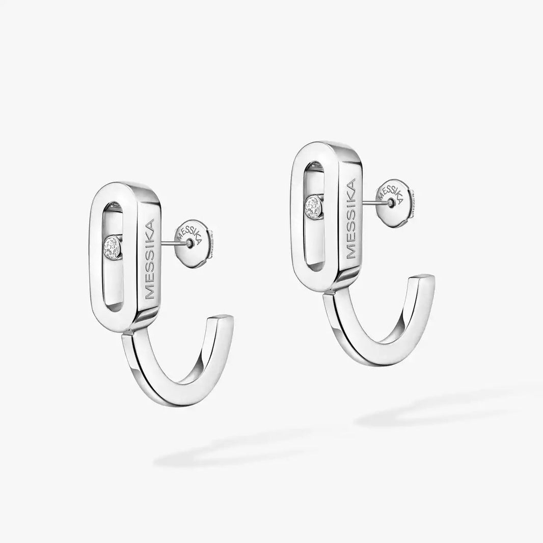 [LUCKY LOVE]Diamond Mini Hoop Earrings Move Classique