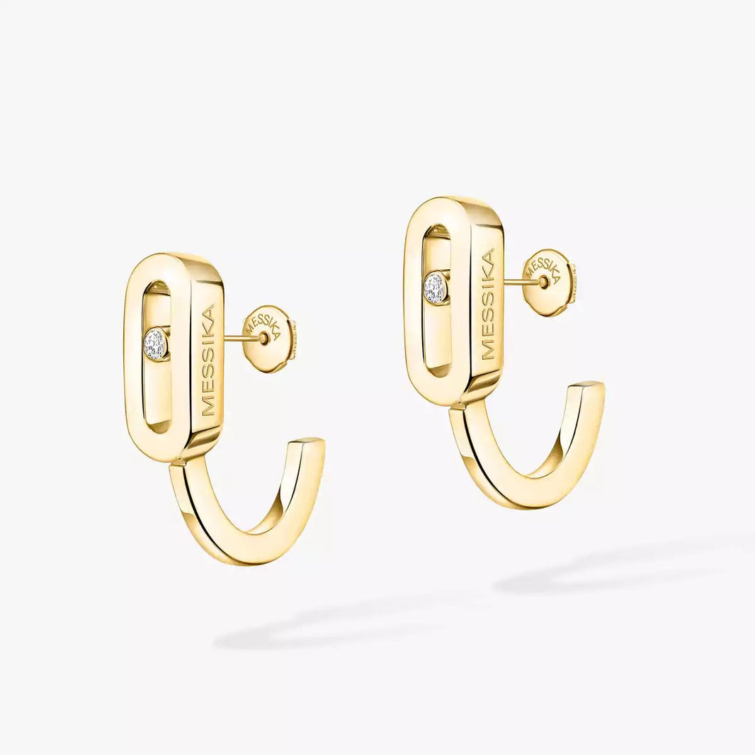 [LUCKY LOVE]Diamond Mini Hoop Earrings Move Classique