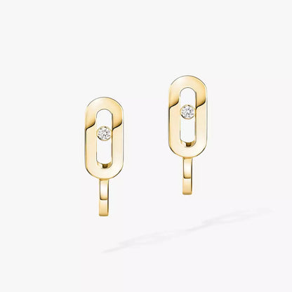 [LUCKY LOVE]Diamond Mini Hoop Earrings Move Classique