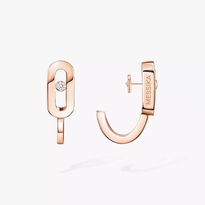 [LUCKY LOVE]Diamond Mini Hoop Earrings Move Classique