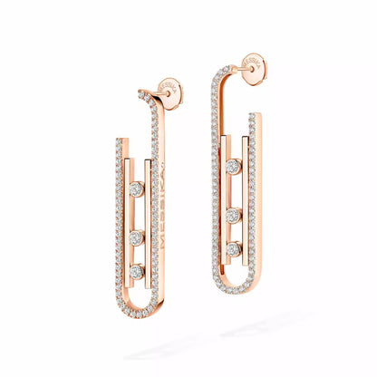 [LUCKY LOVE]Diamond Pendant Earrings Move 10Th