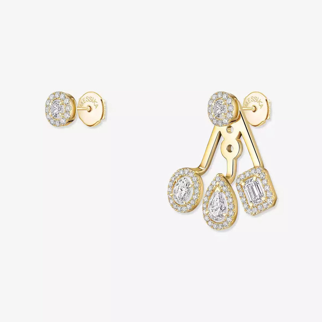 [LUCKY LOVE] My Twin Trio  Diamond Earrings