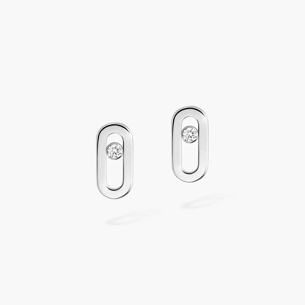 [LUCKY LOVE]Move Uno Diamond Stud Earrings