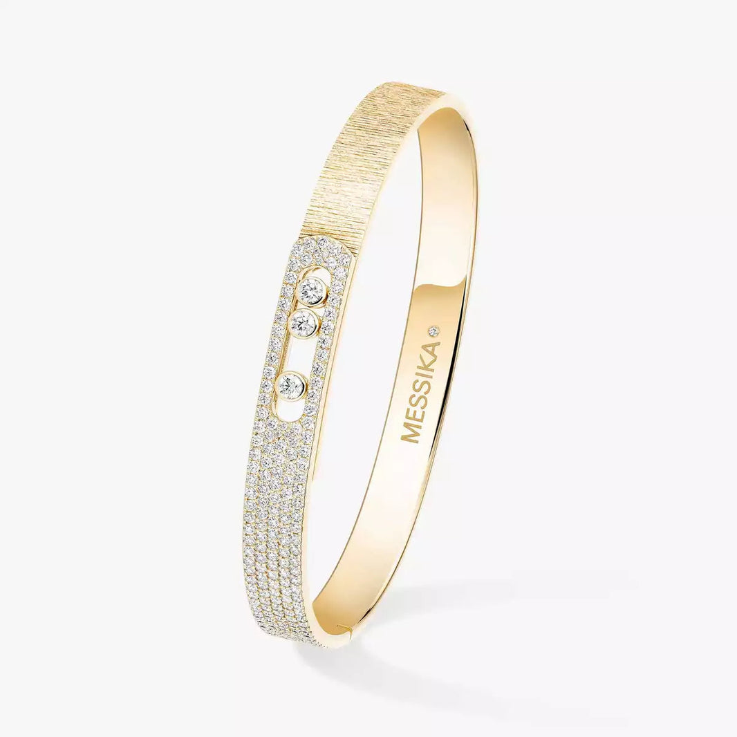 [LUCKY LOVE]Move Noa Ciselé half pavé bangle