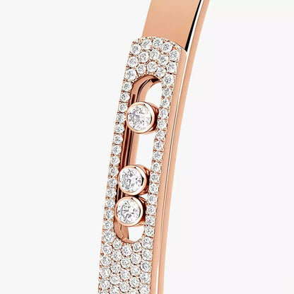 [LUCKY LOVE]Move Noa Rose Gold Pavé Diamond Bangle Bracelet