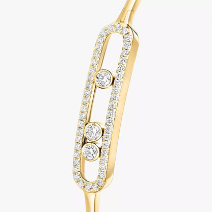 [LUCKY LOVE]Move Pavé Diamond Bangle Bracelet M