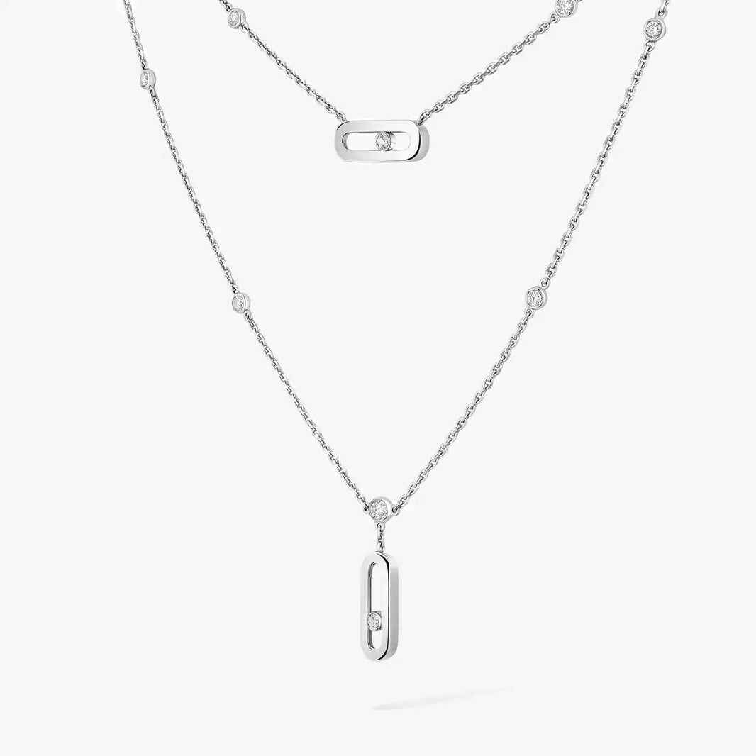 [LUCKY LOVE] Move Uno Diamond Necklace