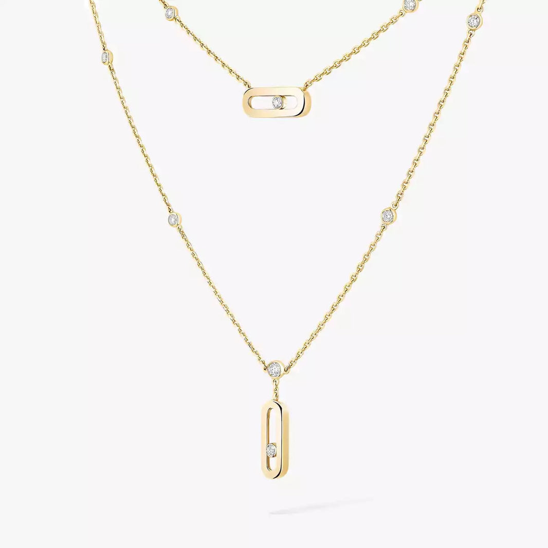 [LUCKY LOVE] Move Uno Diamond Necklace