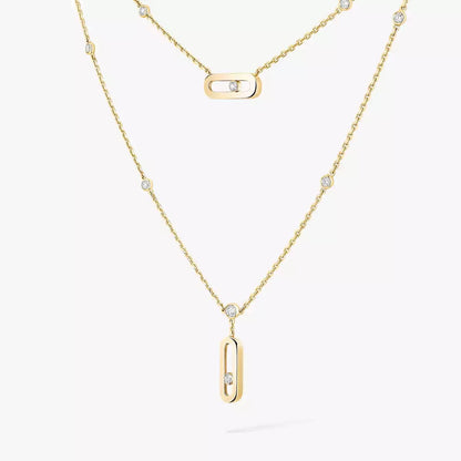 [LUCKY LOVE] Move Uno Diamond Necklace
