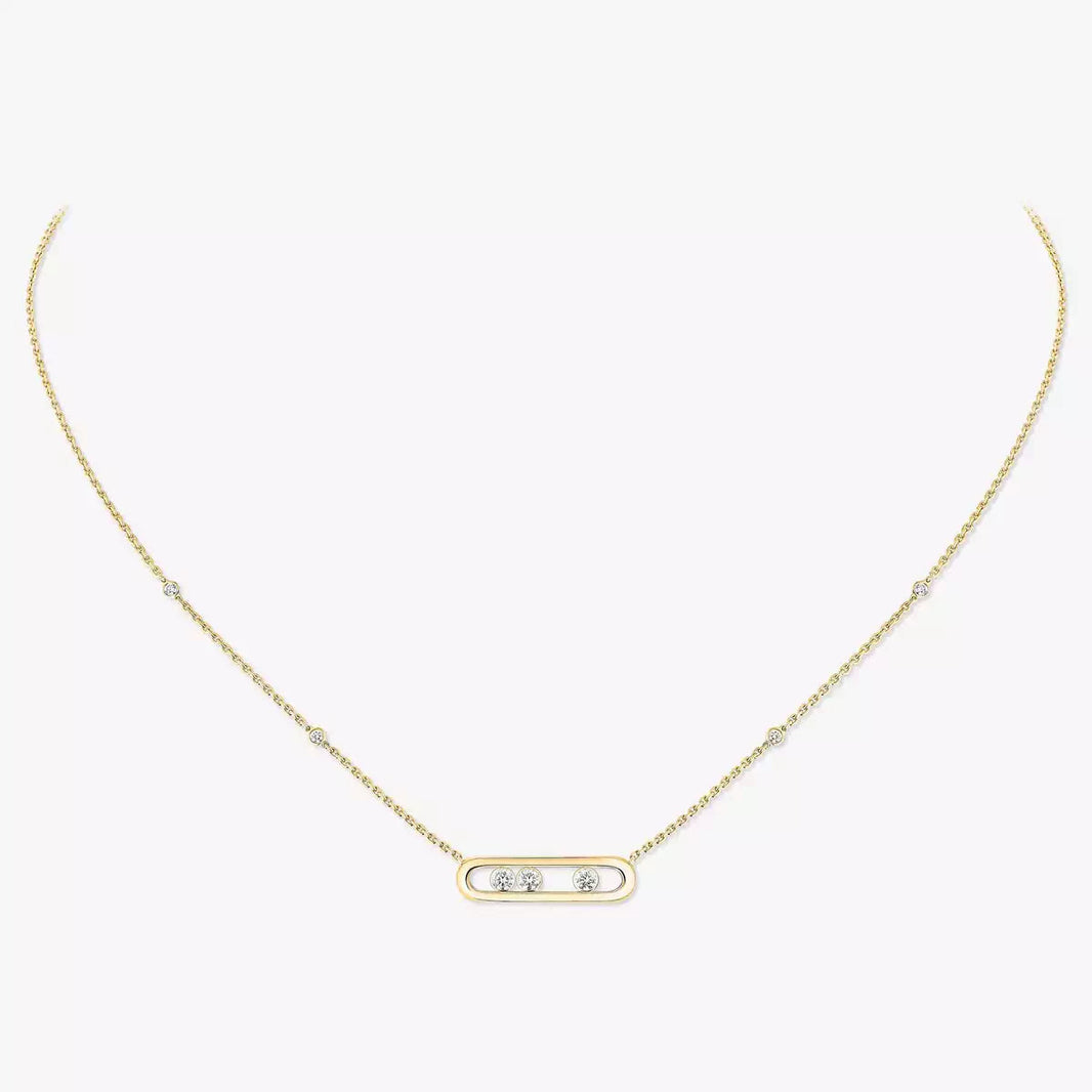 [LUCKY LOVE] Baby Move Gold Diamond Necklace