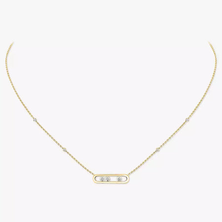 [LUCKY LOVE] Baby Move Gold Diamond Necklace