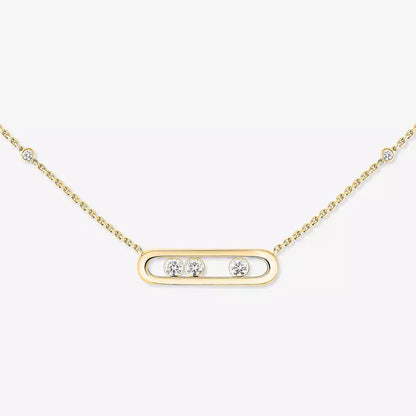 [LUCKY LOVE] Baby Move Gold Diamond Necklace