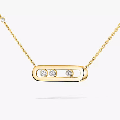 [LUCKY LOVE] Baby Move Gold Diamond Necklace