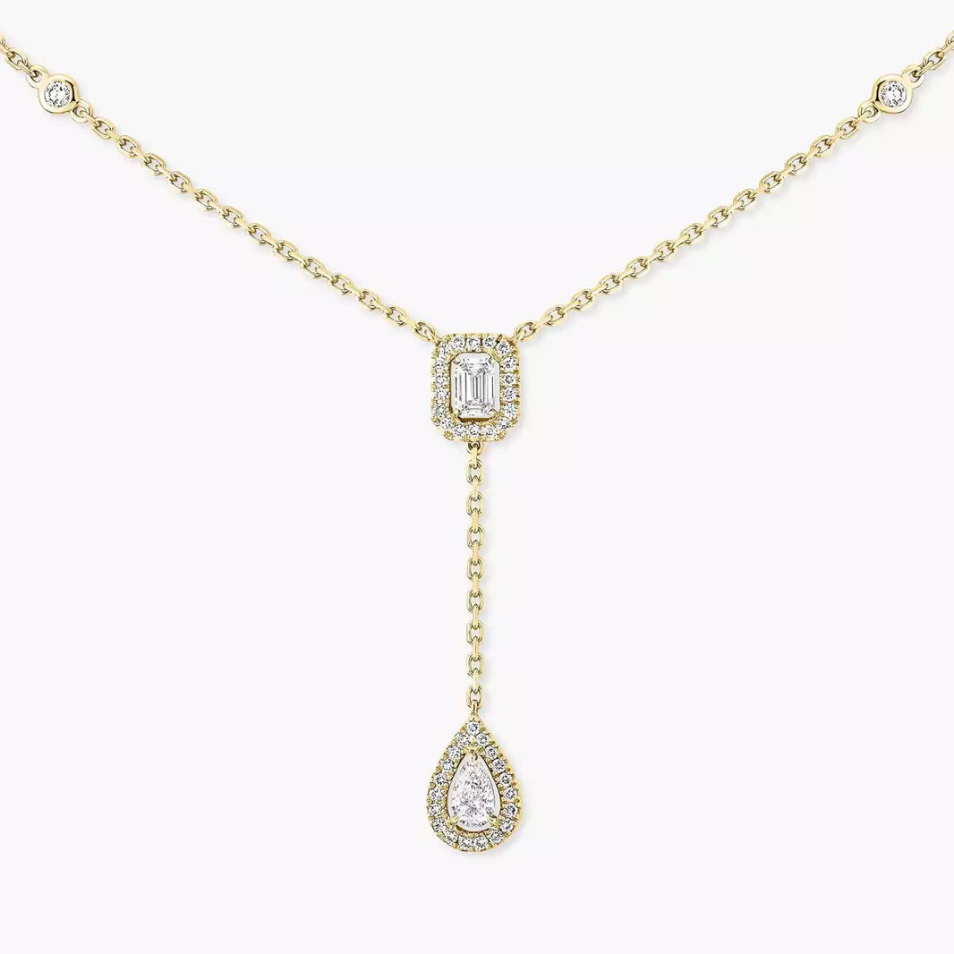 [LUCKY LOVE]Gold Diamond Tie Necklace