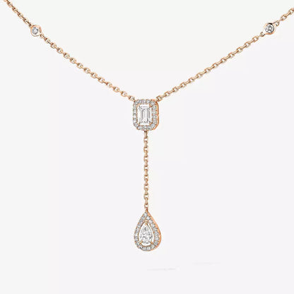 [LUCKY LOVE]Gold Diamond Tie Necklace
