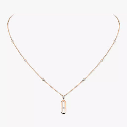 [LUCKY LOVE] Move Uno Gold Diamond Long Necklace