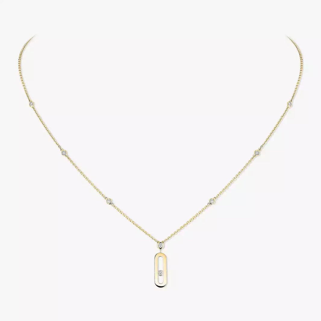 [LUCKY LOVE] Move Uno Gold Diamond Long Necklace