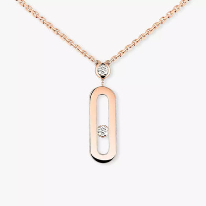 [LUCKY LOVE] Move Uno Gold Diamond Long Necklace