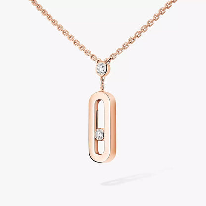 [LUCKY LOVE] Move Uno Gold Diamond Long Necklace