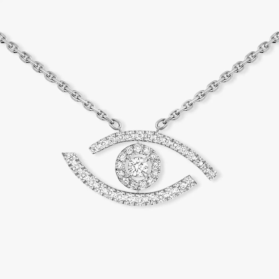 [LUCKY LOVE]Pave_ Diamond Necklace Lucky Eye