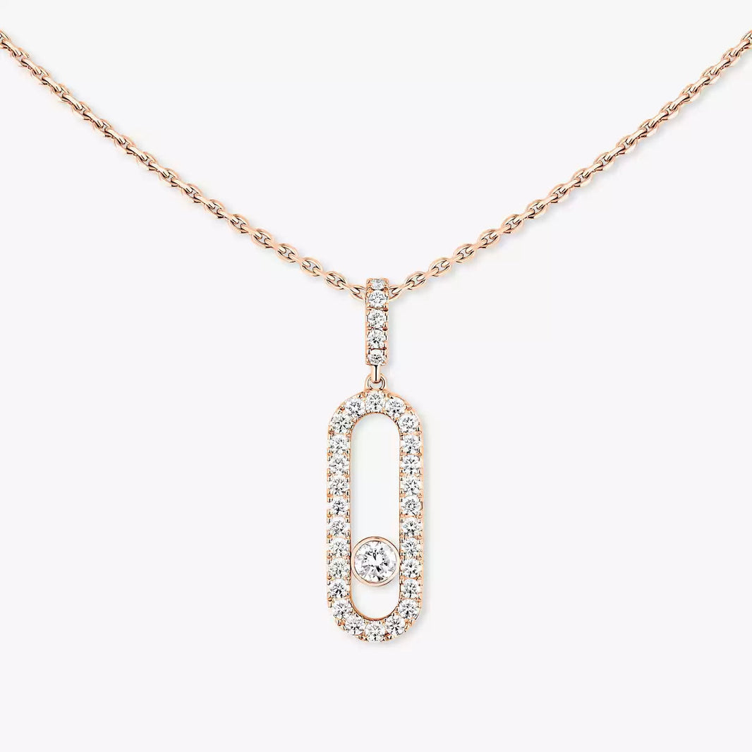 [LUCKY LOVE]Move Uno Diamond Necklace in Rose Gold