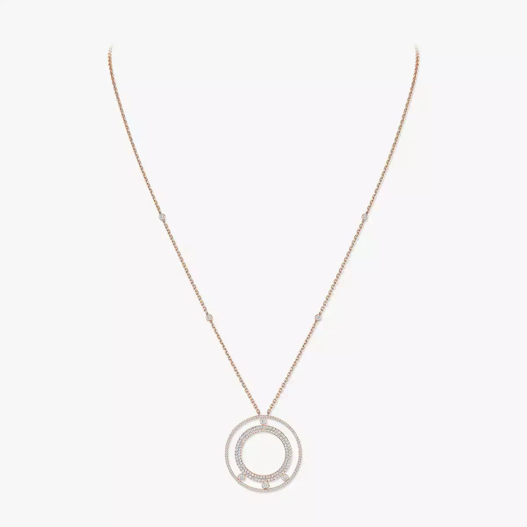 [LUCKY LOVE]Move Romane Long Pave_-Set Diamond Necklace