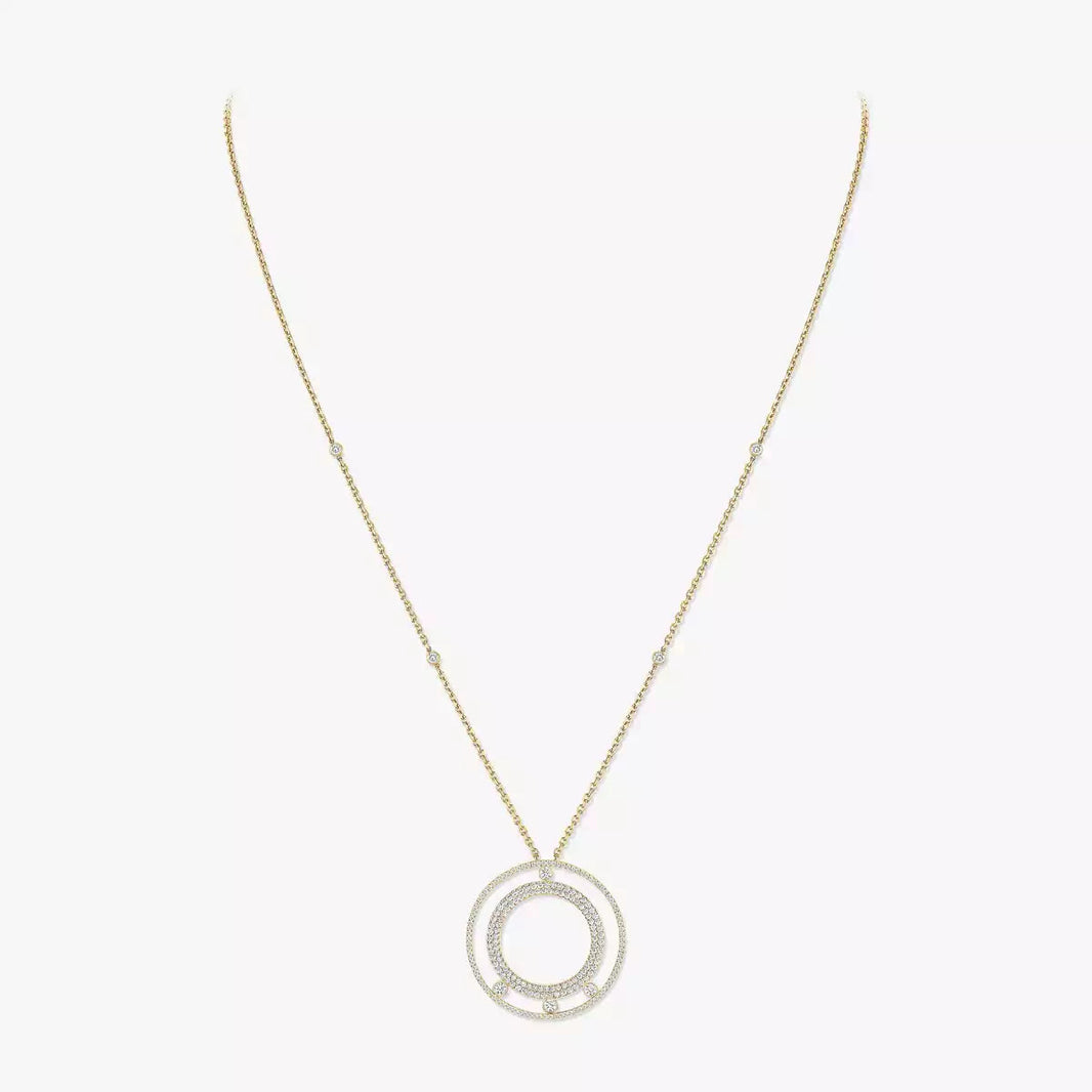 [LUCKY LOVE]Move Romane Long Pave_-Set Diamond Necklace