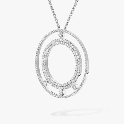 [LUCKY LOVE]Move Romane Long Pave_-Set Diamond Necklace