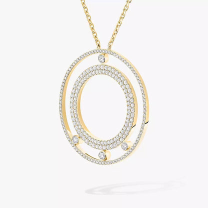 [LUCKY LOVE]Move Romane Long Pave_-Set Diamond Necklace