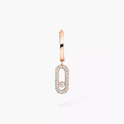 [LUCKY LOVE]Move Uno Single Diamond Hoop Earring