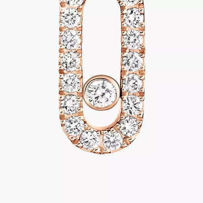 [LUCKY LOVE]Move Uno Single Diamond Hoop Earring