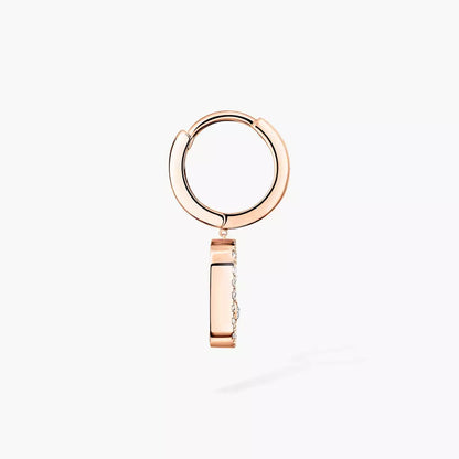 [LUCKY LOVE]Move Uno Single Diamond Hoop Earring