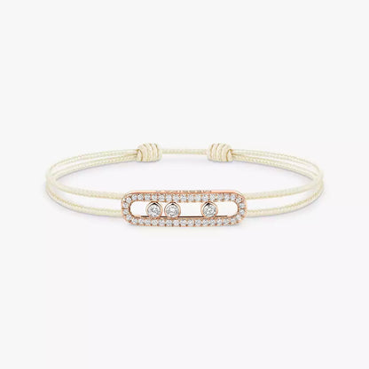 [LUCKY LOVE]Messika Care(s) pink cord pavé bracelet